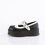 SLACKER-23 - Blk-Wht Vegan Leather