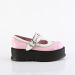 SLACKER-23 - B. Pink Holo Pat-Wht Vegan Leather