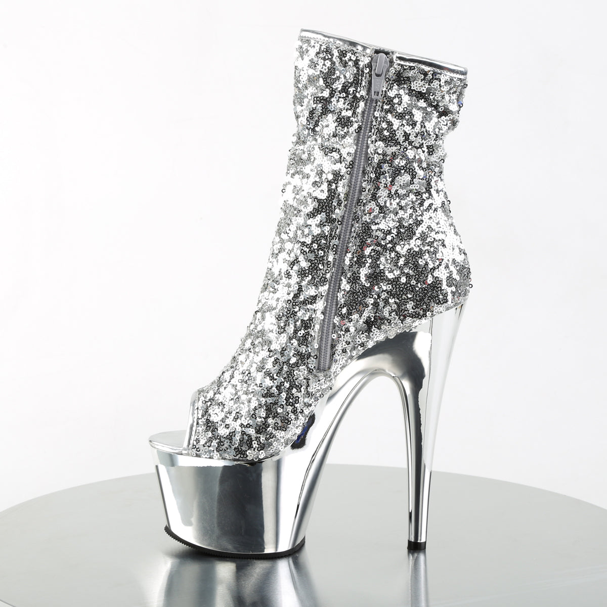 Tacones Pleaser ADORE-1008SQ - Negro Sequins Dark - Vive Pole