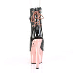 ADORE-1018 - Blk Faux Leather/Rose Gold Chrome
