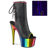 ADORE-1018RC-02 - Blk Faux Leather/Rainbow Chrome