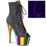 ADORE-1021RC-02 - Blk Faux Leather/Rainbow Chrome