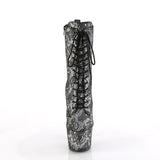 ADORE-1040SPF - Silver Metallic Holo Snake Print Fabric/