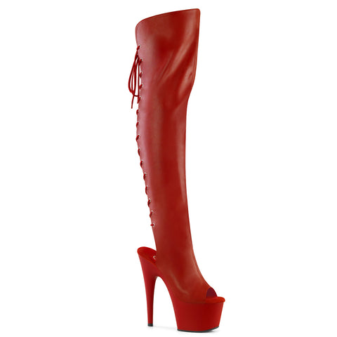 ADORE-3019 - Red Faux Leather/Red Matte