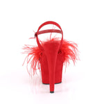 ADORE-709F - Red Faux Suede-Feather/Red Faux Suede