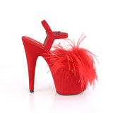 ADORE-709F - Red Faux Suede-Feather/Red Faux Suede