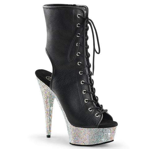 BEJEWELED-1016-6 - Blk Faux Leather/Slv AB RS