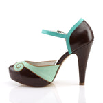 BETTIE-17 - Teal-Brown Faux Leather