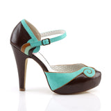 BETTIE-17 - Teal-Brown Faux Leather