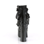 CHARADE-110 - Blk Vegan Leather-Lace Overlay