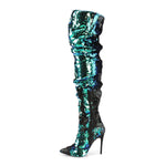 COURTLY-3011 - Green Iridescent Sequins