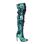 COURTLY-3011 - Green Iridescent Sequins