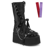 DAMNED-120 - Blk Vegan Leather-Pat