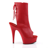 DELIGHT-1018 - Red Faux Leather/Red