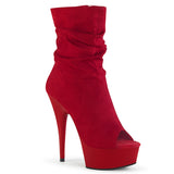 DELIGHT-1031 - Red Faux Suede/Red Matte