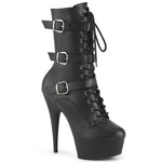 DELIGHT-1043 - Blk Faux Leather/Blk Matte