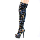 DELIGHT-3004 - Blue Iridescent Sequins/Blk