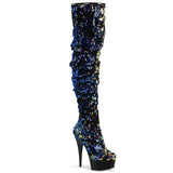 DELIGHT-3004 - Blue Iridescent Sequins/Blk