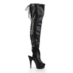 DELIGHT-3017 - Blk Str Faux Leather/Blk