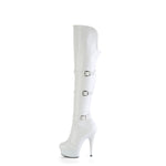 DELIGHT-3018 - Wht Str. Faux Leather/Wht Matte