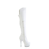 DELIGHT-3018 - Wht Str. Faux Leather/Wht Matte