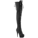 DELIGHT-3022 - Blk Faux Leather/Blk Matte