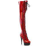 DELIGHT-3029 - Red Str Hologram Pat/Blk Matte