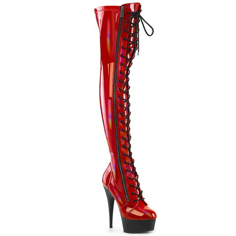 DELIGHT-3029 - Red Str Hologram Pat/Blk Matte