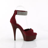 DELIGHT-625 - Burgundy Faux Suede/Burgundy Matte