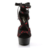 DELIGHT-678LC - Red Satin-Lace/Blk Matte