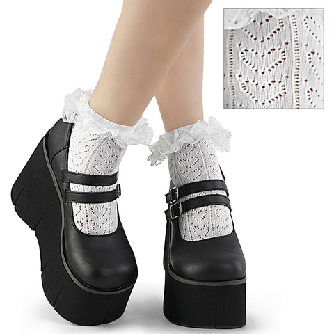 DH-15 - White Heart Ankle Sock