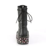 EMILY-350 - Blk Vegan Leather-Floral Fabric