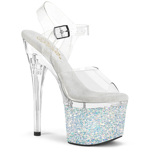 ESTEEM-708LG - Clr/Clr-Wht Multi Glitter