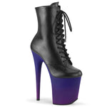 FLAMINGO-1020BP - Blk Faux Leather/Blue-Purple Ombre