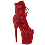 FLAMINGO-1020RM - Red Faux Suede-RS Mesh/Red Matte