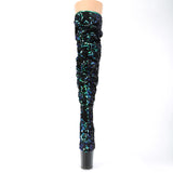 FLAMINGO-3004 - Green Iridescent Sequins/Blk