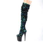 FLAMINGO-3004 - Green Iridescent Sequins/Blk