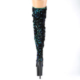 FLAMINGO-3004 - Green Iridescent Sequins/Blk