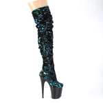 FLAMINGO-3004 - Green Iridescent Sequins/Blk