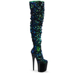 FLAMINGO-3004 - Green Iridescent Sequins/Blk