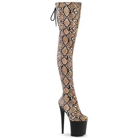 FLAMINGO-3008SP-BT - Tan-Brown Snake Print/Blk Matte