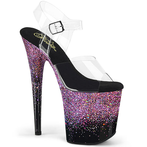 FLAMINGO-808SS - Clr/Blk-Purple Multi Glitter