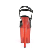 FLAMINGO-809T - Blk Faux Leather/Frosted Red