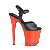 FLAMINGO-809T - Blk Faux Leather/Frosted Red