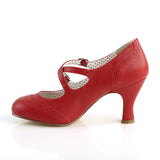 FLAPPER-35 - Red Faux Leather