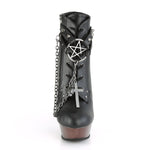 MUERTO-1001 - Blk Faux Leather/Pewter Chrome