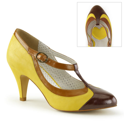 PEACH-03 - Yellow Multi Faux Leather