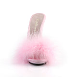 POISE-501F - B. Pink Satin-Marabou Fur/B. Pink