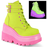 SHAKER-52 - Lime Reflective Vegan Leather/Pink