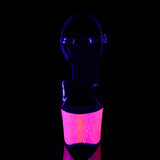 SKY-309UVLG - Blk Pat/Neon H. Pink Glitter